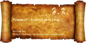 Hammer Konstantina névjegykártya